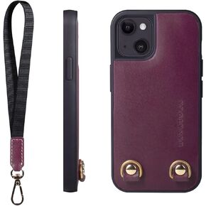 Hanatora - حافظة جلدية بحبل iPhone13 ياباني، حامل حزام لليد، صناعة يدوية، غطاء حماية لكامل الجسم iPhone13 أرجواني in Kuwait