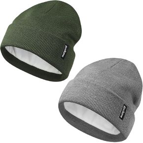 2 Pack Baby Beanie Toddler Winter Hat with Fleece Lined for Girls Boys 0-8 Years