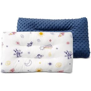 Toddler Pillow with Soft Minky Dot Fabric,19X11inches Machine Washable,100% Cotton Kids Pillows for Sleeping,Breathable and Skin-Friendly,Kids Sleeping Pillow for 2-6 Year Old (Blue) in Kuwait