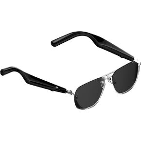SkyGenius Smart Glasses with Bluetooth Speaker, Metal Frame Polarized UV Protection Bluelight Sunglasses Voice Control Smart Glasses for Men Women -Black