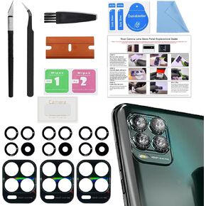 3 Pack for Moto G Stylus 5G 2021 Back Rear Camera Lens Glass Replacement, Cellphone Camera Lens with Lens Protector XT2131, Included Instruction Manual, Toolkit (Cosmic Emerald)