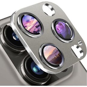 Camera Lens Protector for iPhone 14 Pro Max iPhone 14 Pro iPhone 15 Pro Max iPhone 15 Pro Accessories Camera Screen Cover，Strong Drop Protection Not Easy to Fall-Off Metal Ring Tempered Glass