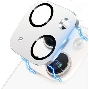 Camera Lens Protector for iPhone 14 /iPhone 14 Plus Metal Camera Cover Film, 9H Tempered Glass, Anti-Scratch, Case Friendly - Red