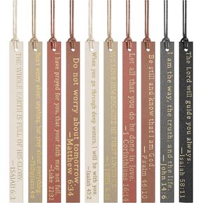 10 Pcs Pastel Christian Bookmarks for Women Pastel Leather Bookmarks Handmade Bible Bookmarks Christian Gifts for Women Book Lovers Readers Teachers School Church Book Club
