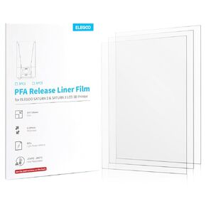 ELEGOO 5PCS PFA Release Liner Film لطابعة Saturn 2 & Saturn 3 LCD ثلاثية الأبعاد 273 * 176 مم، سمك 0.127 مم مع وظيفة إطلاق أقوى وانتقال الضوء بنسبة 95٪، متوافق مع Saturn 8K in Saudi Arabia
