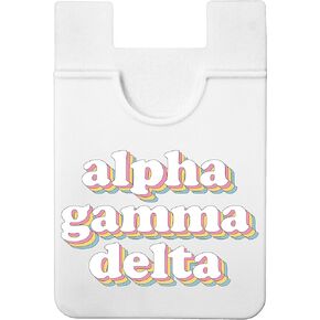 Sorority Shop Alpha Gamma Delta Koala Pouch - Retro Design Card Holder for Phone Case- Phone Wallet Stick On - Ultra-Thin and Lightweight Phone Case Wallet - Holds Cards and Cash