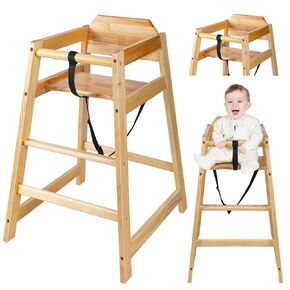 Suzile Wooden High Chair Toddlers Baby Restaurant High Chair Baby Dining Chair for Toddlers Babies Studying Dining Eating