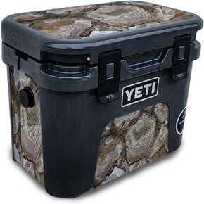 Carbon Fiber Skin Compatible with Yeti Roadie 15 Hard Cooler - Tech Wave - Premium 3M Vinyl Protective Wrap Decal Cover - Easy to Apply | Crafted in The USA by MightySkins