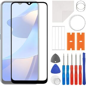 Front Screen Glass Outer Panel Lens Replacement +OCA Compatible with Oppo A16 & Oppo A16s (No LCD Screen and Touch Digitizer) with Repair Kit