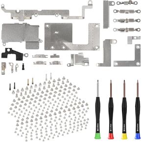 for iPhone 11 Complete Small Bracket and Screws Replacement for iPhone11 Cover Parts Internal Metal Plate Full Screw Set with Fix Tool Repair Kit Screwdrivers for A2111 A2223 A2221