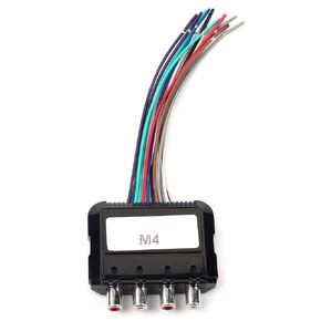 Line Output Converter, Audio Converter Adjustable Amplifier, Car Stereo Subwoofer 4 Channel High to Low Audio Converter with Power Amplifier Control Wire