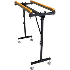 Metal Sawhorse Folding, Power Tool Stands, Double Row Support Portable Sawhorse Roller Stand with 54 Conveying Pulleys, Miter Saw Stand, for Woodworkers Carpenters and Contractors