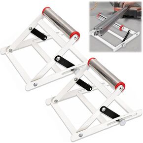 2PCS Adjustable Cutting Machine Support Frame, Foldable Metal Cutting Machine Work Support Stand, Table Saw Stand Adjustable Height, Material Support Frame, Cutting Machine Attachment Tool