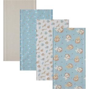 Cudlie Buttons and Stitches 7 Pack Receiving Blankets, Soft Receiving Blankets for Baby Boy and Baby Girl
