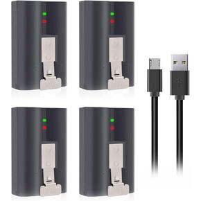 4 Pack Rechargeable Lithium-Ion V4 Batteries fit for Ring-Doorbell-Camera 1/2/3/4/3plus, Stick-Up Cam (2nd & 3rd Gen), Peephole/Spotlight Camera/Spotlight Cam solar/Camera Indoor Outdoor 3.65V 6040mAh