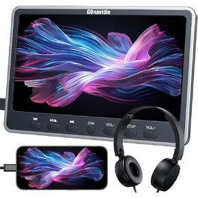12" Car DVD Players with HDMI Input Headphone Mounting Bracket Dual Speaker, Car Headrest DVD Player Support Sync Screen, AV in & Out, Last Memory, Region Free