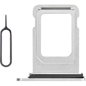 for iPhone Xs Max Silver SIM Card Tray Holder Replacement Single SIM Version XSMAX Card Slot with Waterproof Rubber Ring SIM Ejector for A1921 A2101 A2102 A2103 A2104