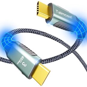 240W for Thunderbolt 3 Cable 1 ft, Support 8K@60Hz, 4K@144Hz 40Gbps / 240W PD Charging for iPhone 15 Series, USB4, MacBook Pro, Docking, eGPU, SSD, Surface Pro