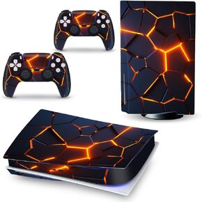 Full Skin Sticker for PS5 Console Disc Edition Vinyl Skin Decal Cover for PS5 Controller 3D (3D)
