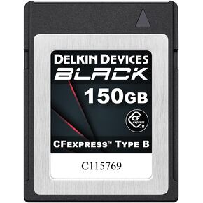 Delkin Devices BLACK CFexpress Type B Memory Card, up to 1725MB/s Read, 1530MB/s Write, for Professional Video and Photography (150GB)