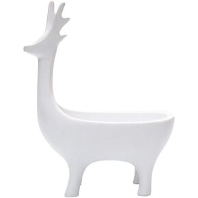 Creative Resin Deer Statues Jewelry Tray Key Tray Organizer for Entryway,Table, Home,Bar and Office (Black)