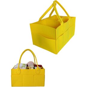 Baby Diaper Caddy is a versatile baby basket designed for nursery storage, car organization, and as a thoughtful gift for baby showers. Perfect for storing diapers and baby wipes. (Yellow)
