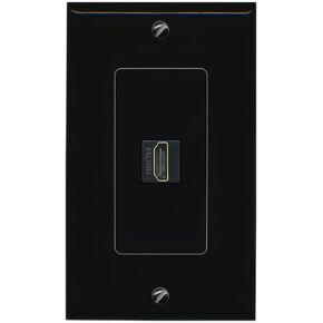 1 Port HDMI Wall Plate-1 Gang Black/Black