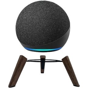 Real Wooden Tripod Stand for Alexa Echo Dots (4th Gen)(5th Gen), Wood Stand Holder with Metal Frame and Silicone pod Feets Secure Stable Wooden Mount Holder for Echo Dot Accessories (only stand)