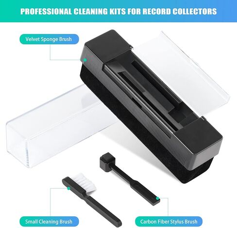 Vinyl Cleaning Kit Includes Soft Velvet Record Brush & Stylus Brush, Dust Remover for LPs Album in Saudi Arabia