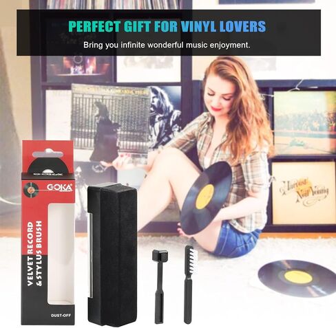 Vinyl Cleaning Kit Includes Soft Velvet Record Brush & Stylus Brush, Dust Remover for LPs Album in Saudi Arabia