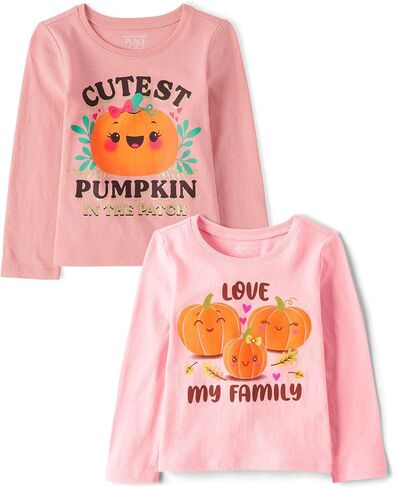 The Children's Place Baby Girls' and Toddler All Holidays Long Sleeve Graphic T-Shirts,multipacks in Saudi Arabia
