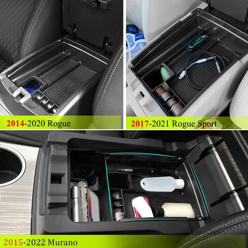 صندوق تخزين مسند الذراع لوحدة التحكم المركزية من VESUL متوافق مع نيسان ماكسيما 2016-2021 2022 ABS صينية إدراج منظم قفاز البليت in Kuwait