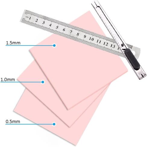 3 Pack Thermal Pad,100x100mm 0.5mm 1mm 1.5mm Thermal Pads with tools for NB,PC, CPU, IC, SSD, LED, Mother Board,Heat Sin Cooler Highly Efficient Thermal Conductivity 6.0 W/mK,Heat Resistant Silicone in Saudi Arabia