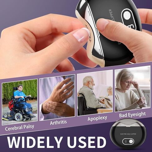 مقص أظافر كهربائي أوتوماتيكي مع مبرد أظافر و3 سرعات، شاشة LCD رقمية، قطاعة أظافر وتخزين قصاصات الأظافر، ماكينة تشذيب أظافر آمنة قابلة لإعادة الشحن للأطفال وكبار السن والبالغين in Kuwait
