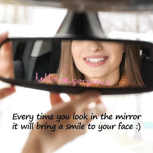 6X Hello Beautiful Gorgeous Rear View Mirror Accessories Vinyl Decal Car Decorations for Girls Vanity Mirror Stickers Car Decals Stuff for Women in Saudi Arabia