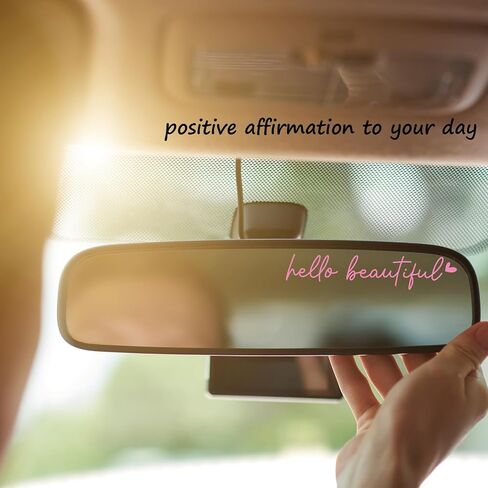 6X Hello Beautiful Gorgeous Rear View Mirror Accessories Vinyl Decal Car Decorations for Girls Vanity Mirror Stickers Car Decals Stuff for Women in Saudi Arabia