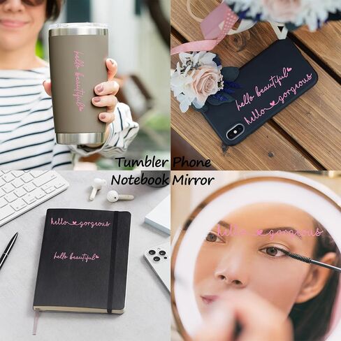 6X Hello Beautiful Gorgeous Rear View Mirror Accessories Vinyl Decal Car Decorations for Girls Vanity Mirror Stickers Car Decals Stuff for Women in Saudi Arabia