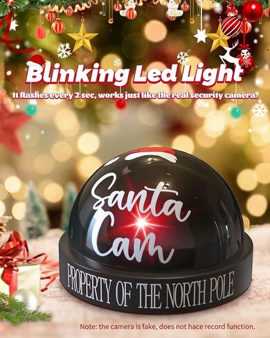 Santa Cam Ornament, Santa Camera with Realistic Red Flashing Light – Prevents Grinch Mischief, Perfect for Indoor & Outdoor Christmas Decor in Saudi Arabia