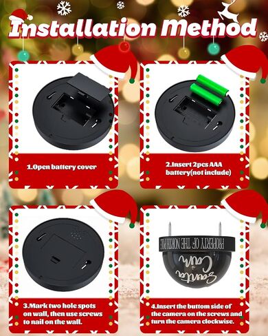 Santa Cam Ornament, Santa Camera with Realistic Red Flashing Light – Prevents Grinch Mischief, Perfect for Indoor & Outdoor Christmas Decor in Saudi Arabia