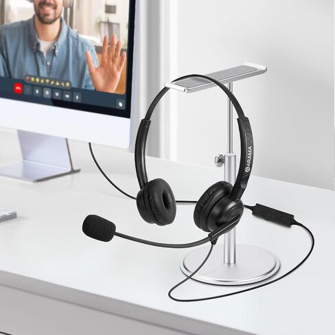 Arama Headset with Microphone for Pc, USB Headset with Mic, Computer Headset with Noise Canceling Microphone for Laptop, Wired Headset with Mute for Home Office Online Class Skype Zoom Meetings in Saudi Arabia