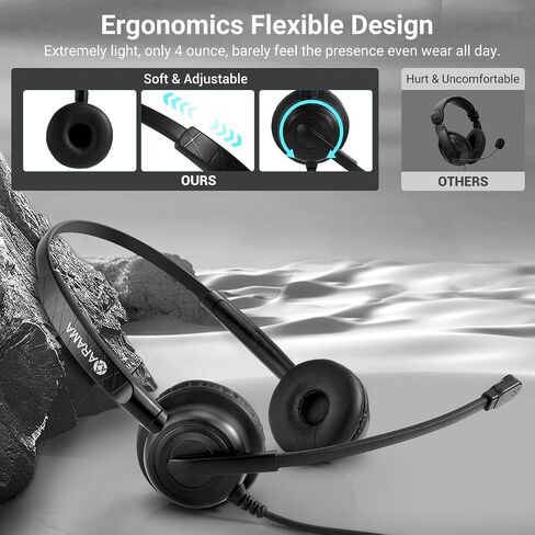 Arama Headset with Microphone for Pc, USB Headset with Mic, Computer Headset with Noise Canceling Microphone for Laptop, Wired Headset with Mute for Home Office Online Class Skype Zoom Meetings in Saudi Arabia