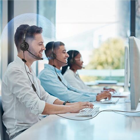 Arama Headset with Microphone for Pc, USB Headset with Mic, Computer Headset with Noise Canceling Microphone for Laptop, Wired Headset with Mute for Home Office Online Class Skype Zoom Meetings in Saudi Arabia