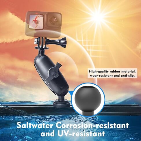 حامل كاميرا كاياك عالمي قابل للتعديل 360 درجة، حامل كاميرا مسار كاياك متوافق مع حوامل GoPro ثلاثية الشق in Kuwait