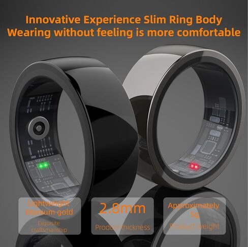 Smart Ring Health Tracker for Men Wearable Waterproof Fitness Tracker Health Rings for Women Sport Modes Fitness Ring with Heart Rate Sleep Monitor for 6 7 8 9 10 11 (Gray, 7#) in Saudi Arabia