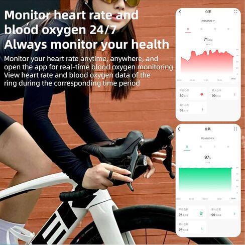 Smart Ring Health Tracker for Men Wearable Waterproof Fitness Tracker Health Rings for Women Sport Modes Fitness Ring with Heart Rate Sleep Monitor for 6 7 8 9 10 11 (Gray, 7#) in Saudi Arabia