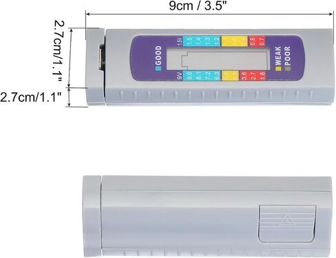 PATIKIL Digital Battery Tester, Plastic Clear Screen Battery Electricity Tester Volt Checker with Button Battery for AA, AAA, 9V (6F22), 1.5V, Grey in Saudi Arabia