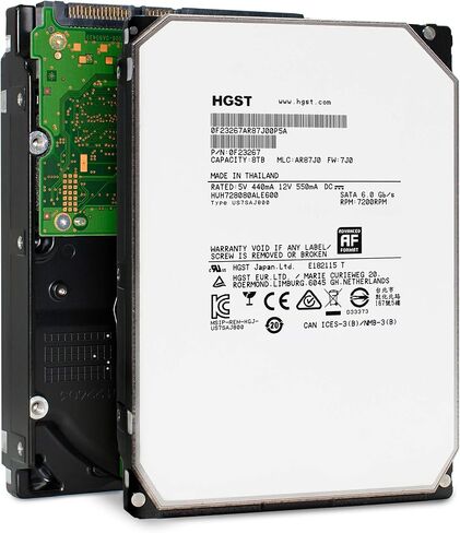HGST Ultrastar He8 | HUH728080ALE600 | 0F23267 | 8TB 7200 RPM 128MB Cache SATA 6.0Gb/s 3.5" Inch | 512e | Instant Secure Erase | Helium Platform Hard Disk Drive HDD (Renewed) in Saudi Arabia