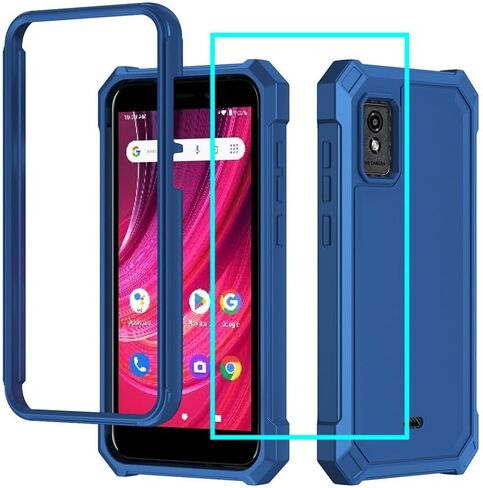جراب Blu Studio Mini 2023 مع واقي شاشة، جراب هاتف Studio Mini 2023 حماية كاملة للجسم من البولي كربونات الخلفي من السيليكون الناعم مع زاوية متينة ماصة للصدمات لـ Blu Studio Mini Blue in Kuwait