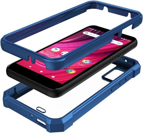 جراب Blu Studio Mini 2023 مع واقي شاشة، جراب هاتف Studio Mini 2023 حماية كاملة للجسم من البولي كربونات الخلفي من السيليكون الناعم مع زاوية متينة ماصة للصدمات لـ Blu Studio Mini Blue in Kuwait