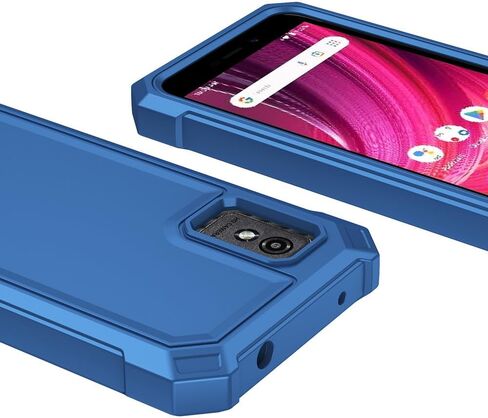 جراب Blu Studio Mini 2023 مع واقي شاشة، جراب هاتف Studio Mini 2023 حماية كاملة للجسم من البولي كربونات الخلفي من السيليكون الناعم مع زاوية متينة ماصة للصدمات لـ Blu Studio Mini Blue in Kuwait